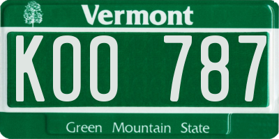 VT license plate KOO787