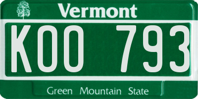 VT license plate KOO793