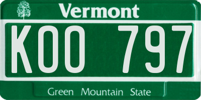 VT license plate KOO797