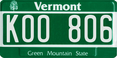 VT license plate KOO806