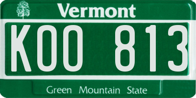 VT license plate KOO813