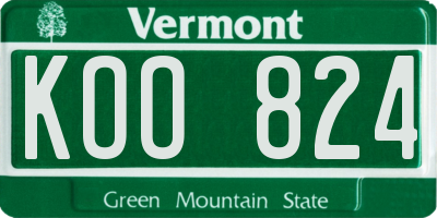 VT license plate KOO824