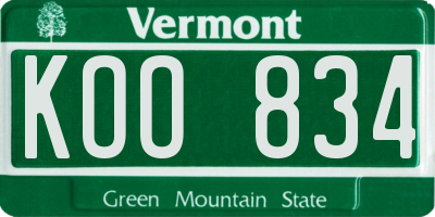 VT license plate KOO834