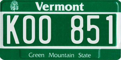 VT license plate KOO851