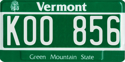 VT license plate KOO856