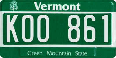 VT license plate KOO861