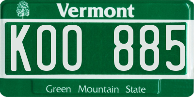 VT license plate KOO885