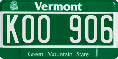VT license plate KOO906