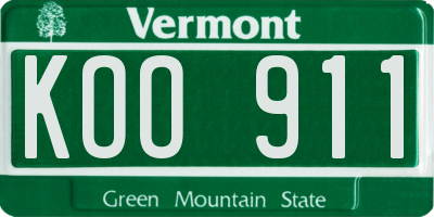 VT license plate KOO911