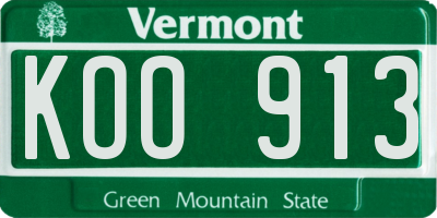 VT license plate KOO913