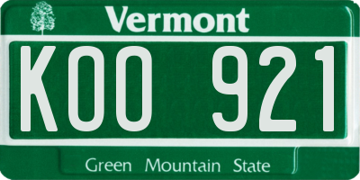 VT license plate KOO921