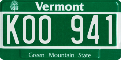 VT license plate KOO941