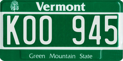 VT license plate KOO945