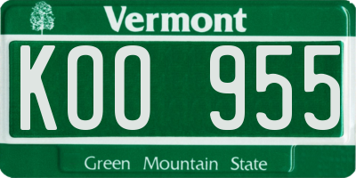 VT license plate KOO955