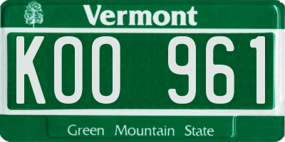 VT license plate KOO961