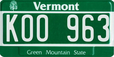 VT license plate KOO963
