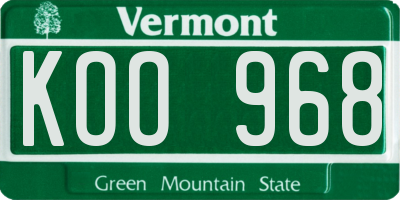 VT license plate KOO968