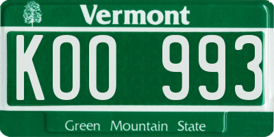 VT license plate KOO993