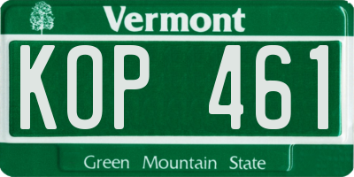 VT license plate KOP461