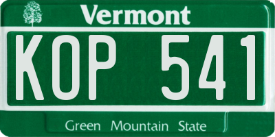 VT license plate KOP541