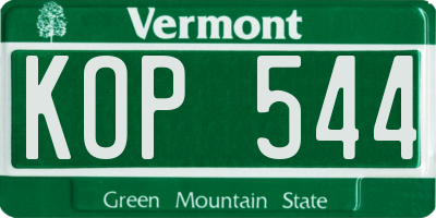 VT license plate KOP544