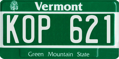 VT license plate KOP621