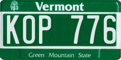 VT license plate KOP776