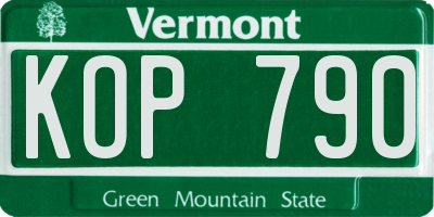 VT license plate KOP790