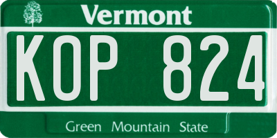 VT license plate KOP824