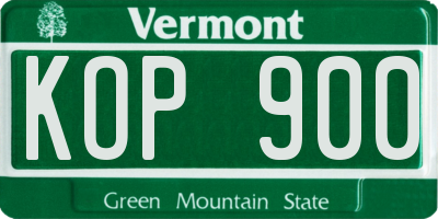 VT license plate KOP900