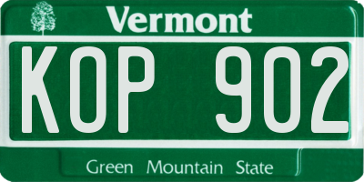 VT license plate KOP902