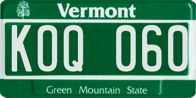 VT license plate KOQ060