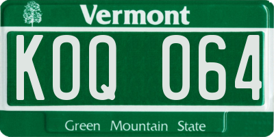 VT license plate KOQ064