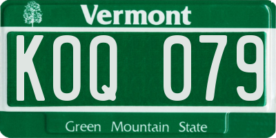 VT license plate KOQ079