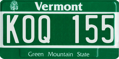 VT license plate KOQ155