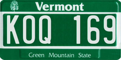 VT license plate KOQ169