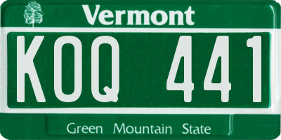 VT license plate KOQ441
