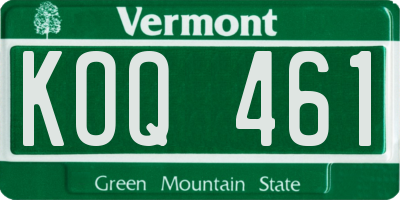 VT license plate KOQ461