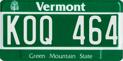VT license plate KOQ464
