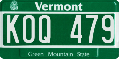 VT license plate KOQ479