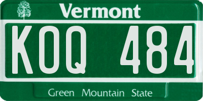 VT license plate KOQ484
