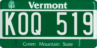 VT license plate KOQ519