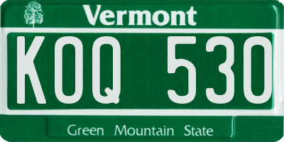 VT license plate KOQ530