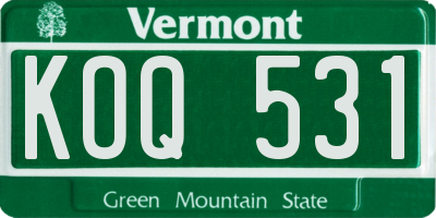 VT license plate KOQ531