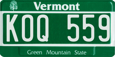 VT license plate KOQ559