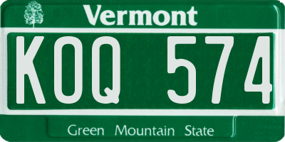VT license plate KOQ574