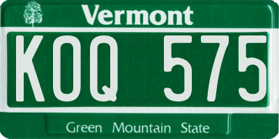 VT license plate KOQ575
