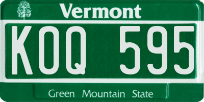 VT license plate KOQ595
