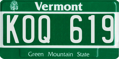 VT license plate KOQ619