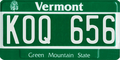 VT license plate KOQ656